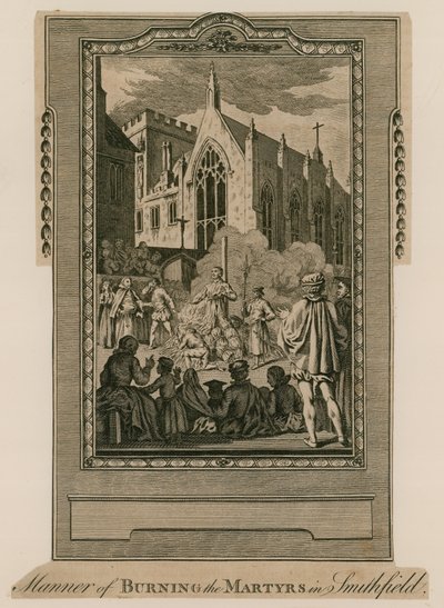 Mártírok égetése Smithfieldben alkotó: English School