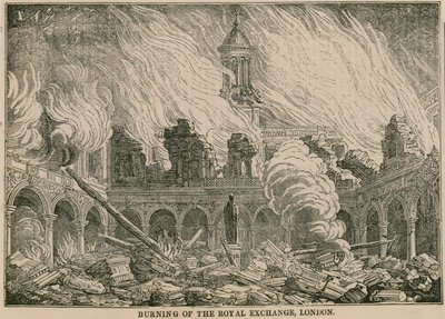 A londoni királyi tőzsde felgyújtása 1838. január 10-én alkotó: English School