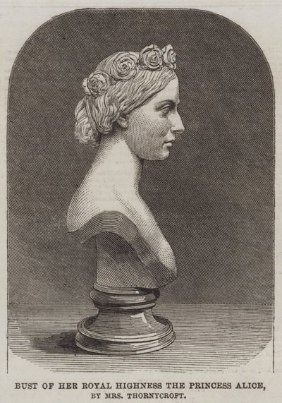Ő Királyi Felsége, Alice hercegnő mellszobra, Mrs. Thornycroft (metszet) alkotó: English School