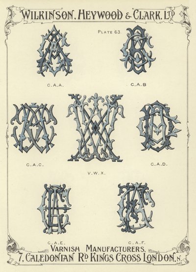 CAA, CAB, CAC, VWX, CAD, CAE, CAF alkotó: English School