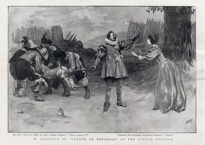 CONSTANT COQUELIN Aine (idősebb) angol színész Cyrano de Bergerac szerepében a Lyceum Theatre-ben, London 1898 alkotó: English School