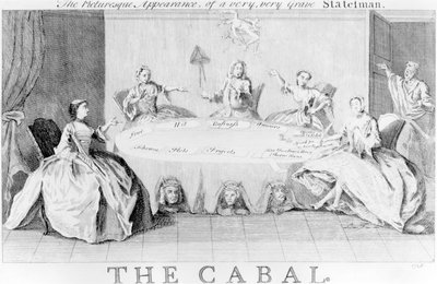 Cabal: Egy nagyon, nagyon súlyos államférfi festői megjelenése, 1745 körül alkotó: English School
