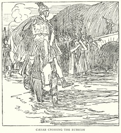 Caesar átlépi a Rubicont (litográfia) alkotó: English School