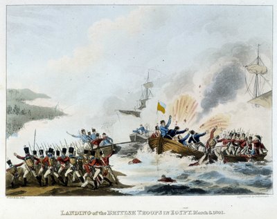 Egyiptom hadjárata (expedíciója) (1798-1801): Az angol hadsereg leszállása Egyiptomban, március 8. alkotó: English School