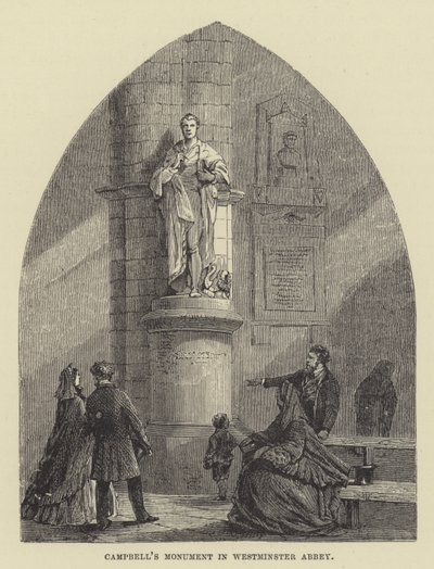Campbell emlékműve a Westminster Abbeyben (metszet) alkotó: English School