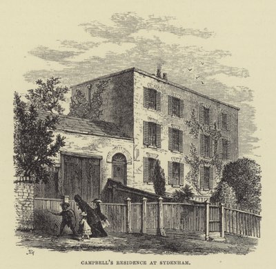 Campbell rezidenciája Sydenhamban (metszet) alkotó: English School