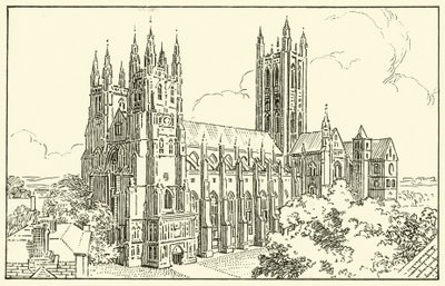 Canterbury katedrális (tinta papíron) alkotó: English School
