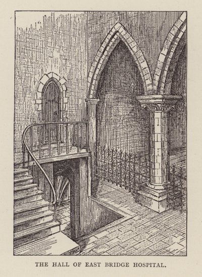 Canterbury: The Hall of East Bridge Hospital (litho) alkotó: English School