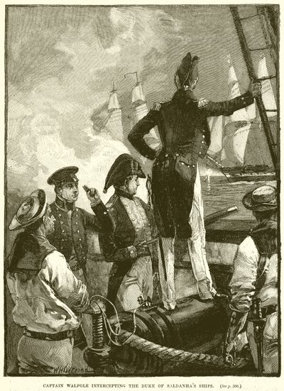 Walpole kapitány elfogja a Duke of Saldanhas hajókat alkotó: English School