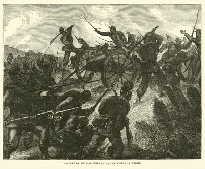 Mitrailleuse elfoglalása a bajorok által Worth-ben, 1870. augusztus alkotó: English School