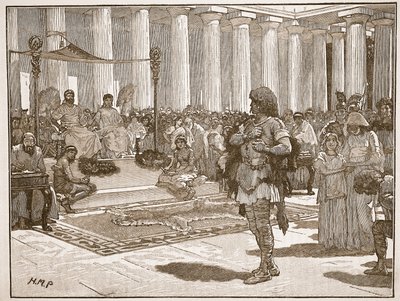 Caractacus Claudius előtt, illusztráció a Cassells Illustrated History of Englandből (szépia fotó) alkotó: English School