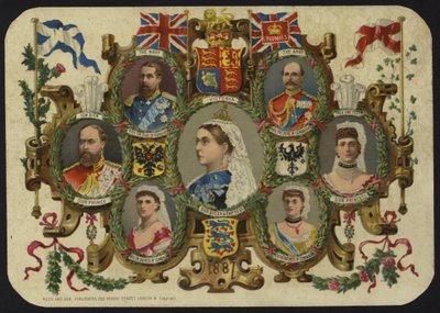 Viktória királynő 1887-es jubileumát ünneplő kártya alkotó: English School