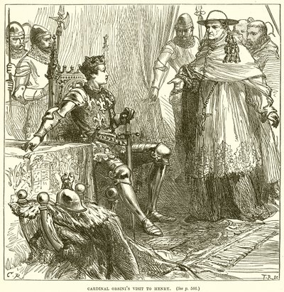 Orsinis bíboros látogatása Henrynél alkotó: English School