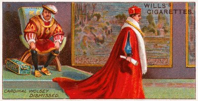 Wolsey bíboros elbocsátása VIII. Henrik király által alkotó: English School