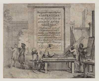 Carpenters, Benjamin és John Osgood, kereskedelmi kártya alkotó: English School