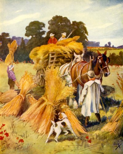 Carting the Corn (színes litho) alkotó: English School
