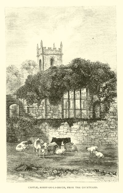 Kastély, Ashby-de-la-Zouch, az udvarról alkotó: English School