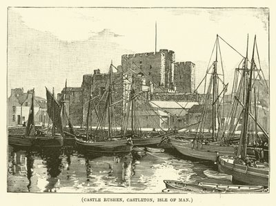 Castle Rushen, Castleton, Man-sziget (metszet) alkotó: English School
