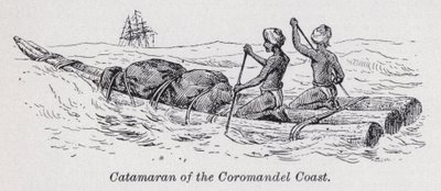 A Coromandel-part katamaránja (litho) alkotó: English School
