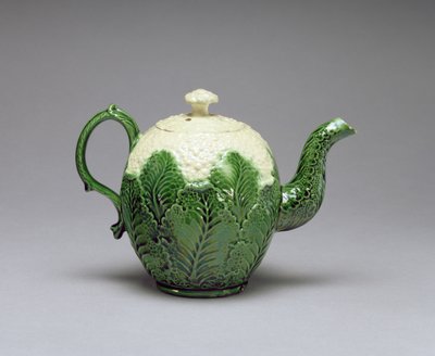 Karfiol teáskanna, Burlem, Staffordshire, 1759–1766 körül (ólommázas, krémes cserépedény, öntött) alkotó: English School