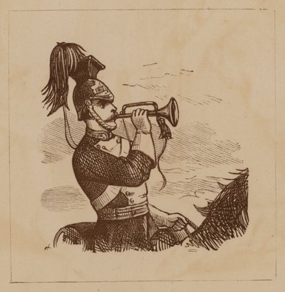 A lovasság katonája bugát fúj (litho) alkotó: English School
