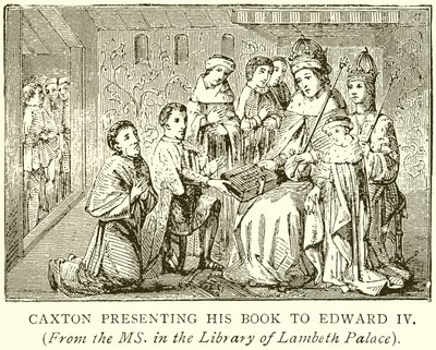 Caxton bemutatja könyvét Edward IV alkotó: English School