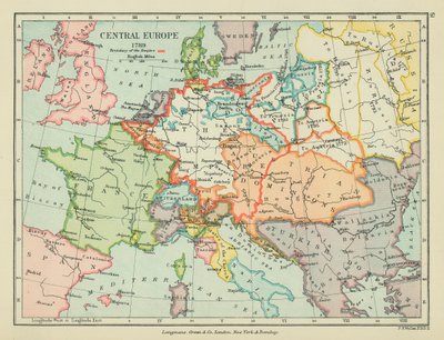 Közép-Európa (színes litográfia) alkotó: English School