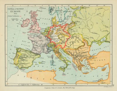 Közép- és Nyugat-Európa (színes litográfia) alkotó: English School