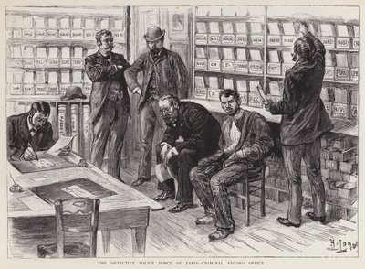 A párizsi nyomozórendőrség központi nyilvántartási irodája, Franciaország (litho) alkotó: English School
