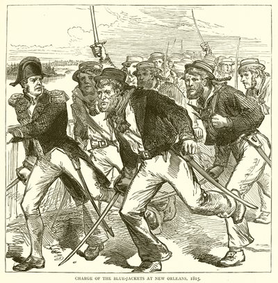 A Blue-Jackets vádja New Orleansban, 1815 alkotó: English School