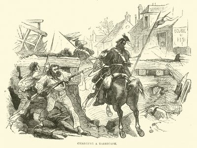 Barikád töltése, 1870. október alkotó: English School