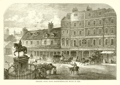 Charing Cross a Northumberland House-ból 1750-ben alkotó: English School