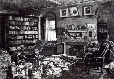 Charles Darwins tanulmánya a Down House-ban, 1882 alkotó: English School