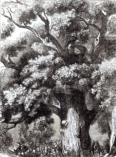 II. Károly (1630-85) Elrejtve a tölgyfában, 1651. október 14. alkotó: English School