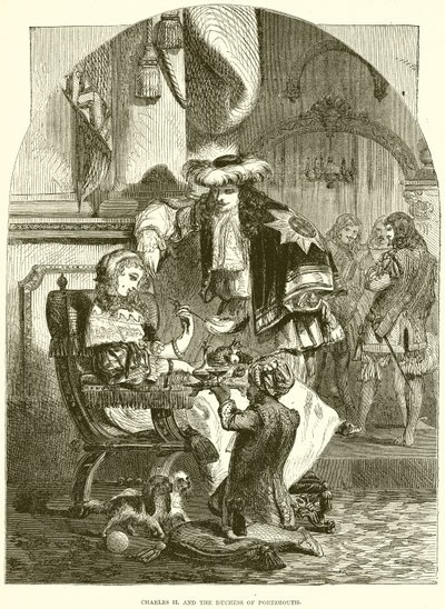 Károly II. és Portsmouth hercegnőjét alkotó: English School