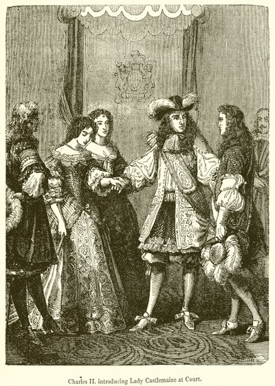 Károly II. Lady Castlemaine bemutatása az udvarban alkotó: English School