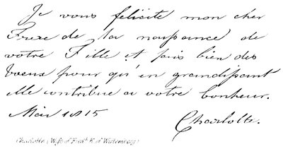 Charlotte, (Wirtembergi Fredk K felesége) alkotó: English School