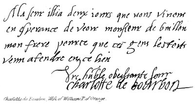 Charlotte de Bourbon, William P of Orange felesége alkotó: English School