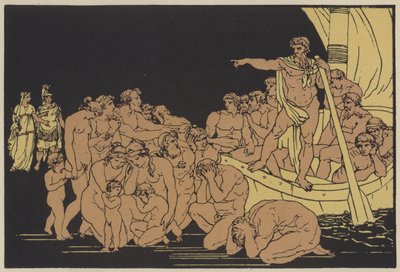 Charon és a szellemek (színes litográfia) alkotó: English School
