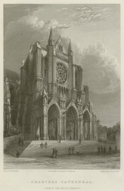 Chartres-i katedrális, kilátás a déli kereszthajóra (metszet) alkotó: English School