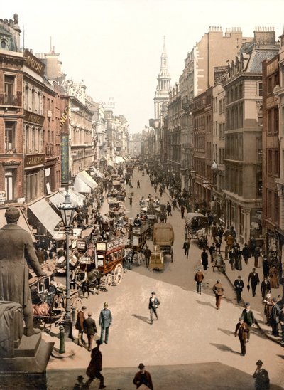 Cheapside, London (kézzel színezett fotó) alkotó: English School