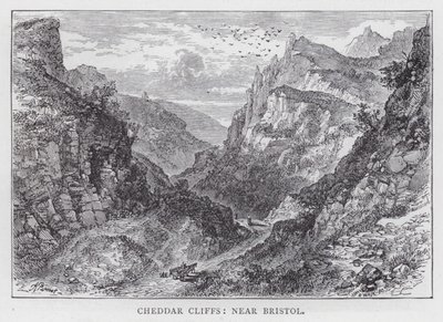 Cheddar Cliffs, Bristol közelében (metszet) alkotó: English School