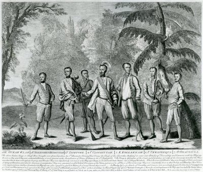 Cherokee Chiefs Carolinából, 1730 körül (metszet) alkotó: English School