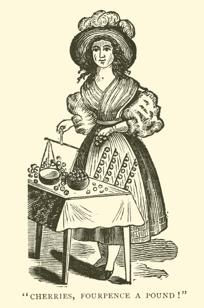 Cseresznyeárus (fametszet) alkotó: English School