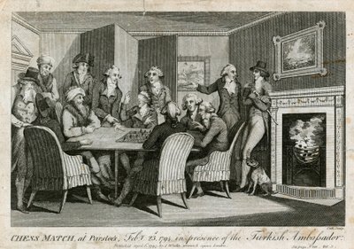 Sakkmérkőzés Parsloesban, 1794. február 23., a török nagykövet jelenlétében alkotó: English School