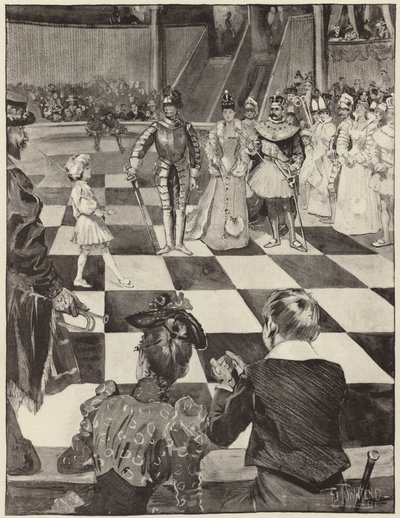 Sakkverseny élő darabokkal a Henglers Circusban alkotó: English School