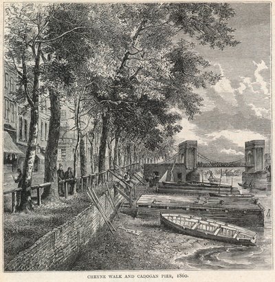 Cheyne Walk és Cadogan móló, 1860 alkotó: English School