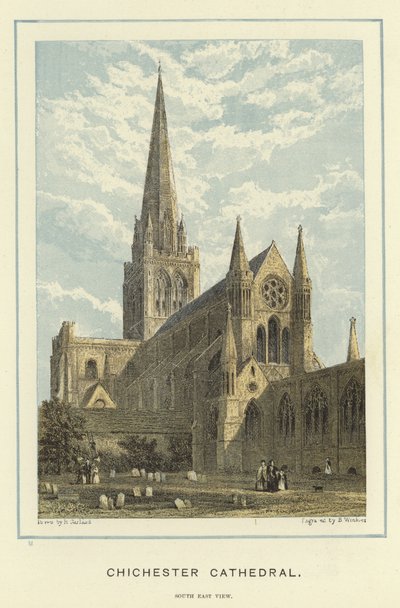 Chichester katedrális, délkeleti nézet alkotó: English School
