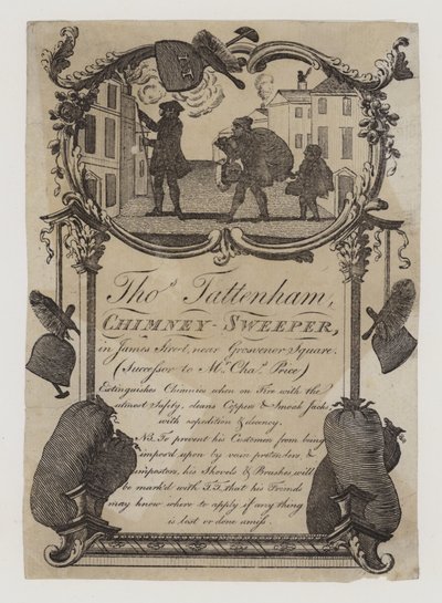 Kéményseprők, Thomas Tattenham, kereskedelmi kártya alkotó: English School