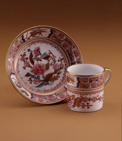 Kínai stílusú kávéscsésze és csészealj, Spode, Staffordshire, 1800 körül (porcelán) alkotó: English School